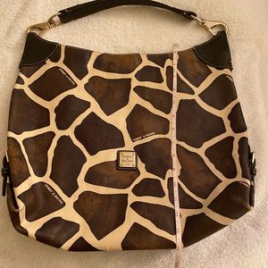 Giraffe print hobo bag